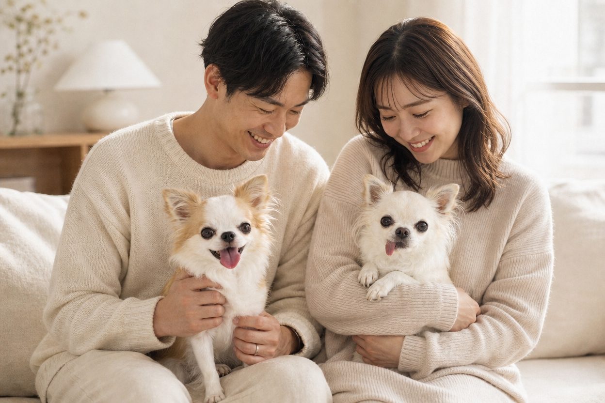 家族4人 チャイとミルクとオーナー夫婦